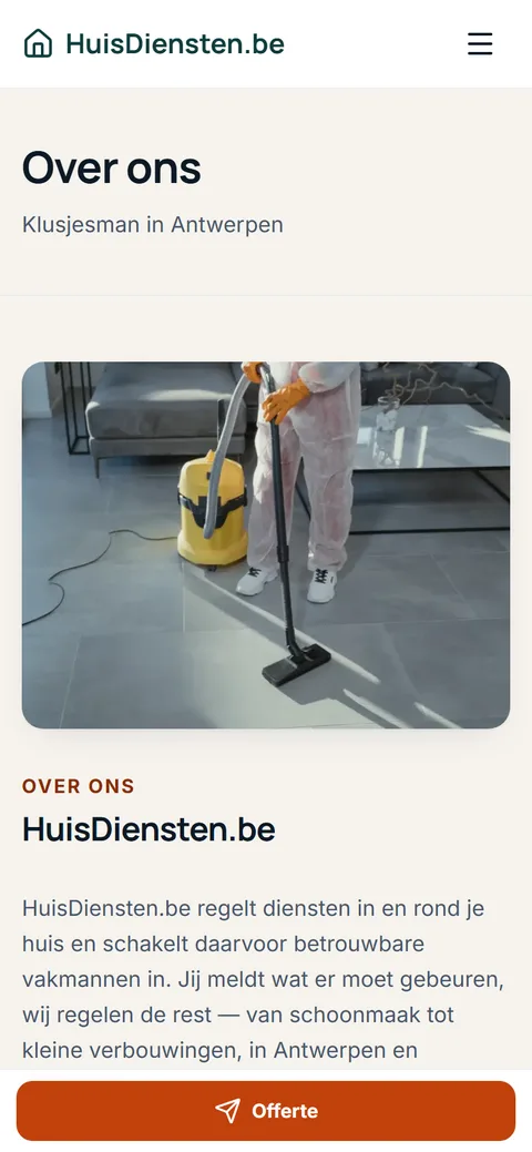 Over ons op een gsm
